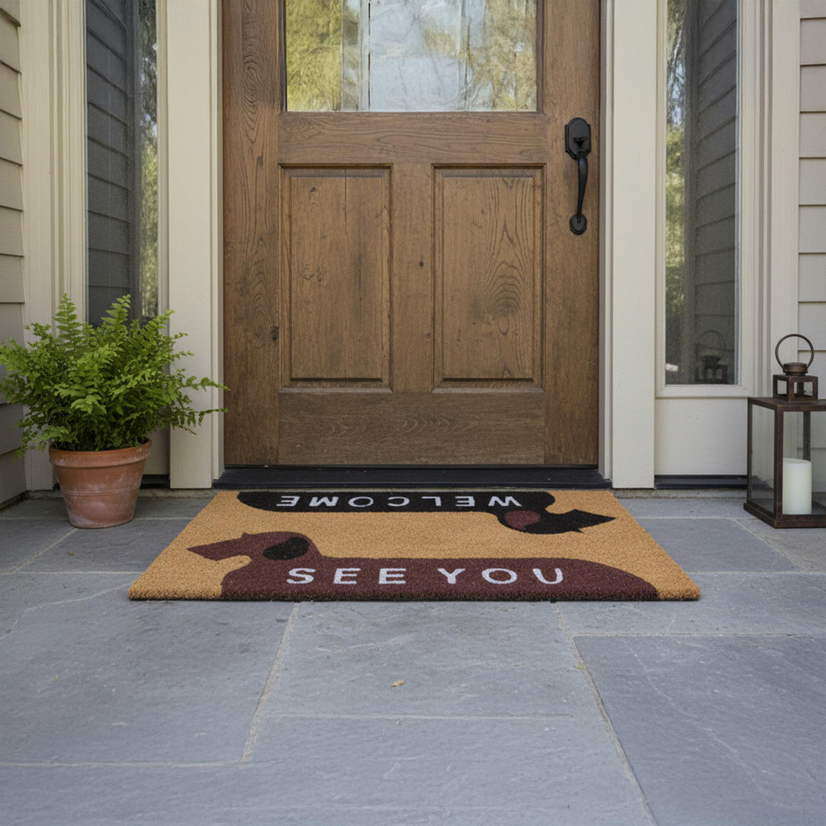 FUSSMATTE - Hellbraun, Kunststoff/Textil (80/50cm) - Relaxdays