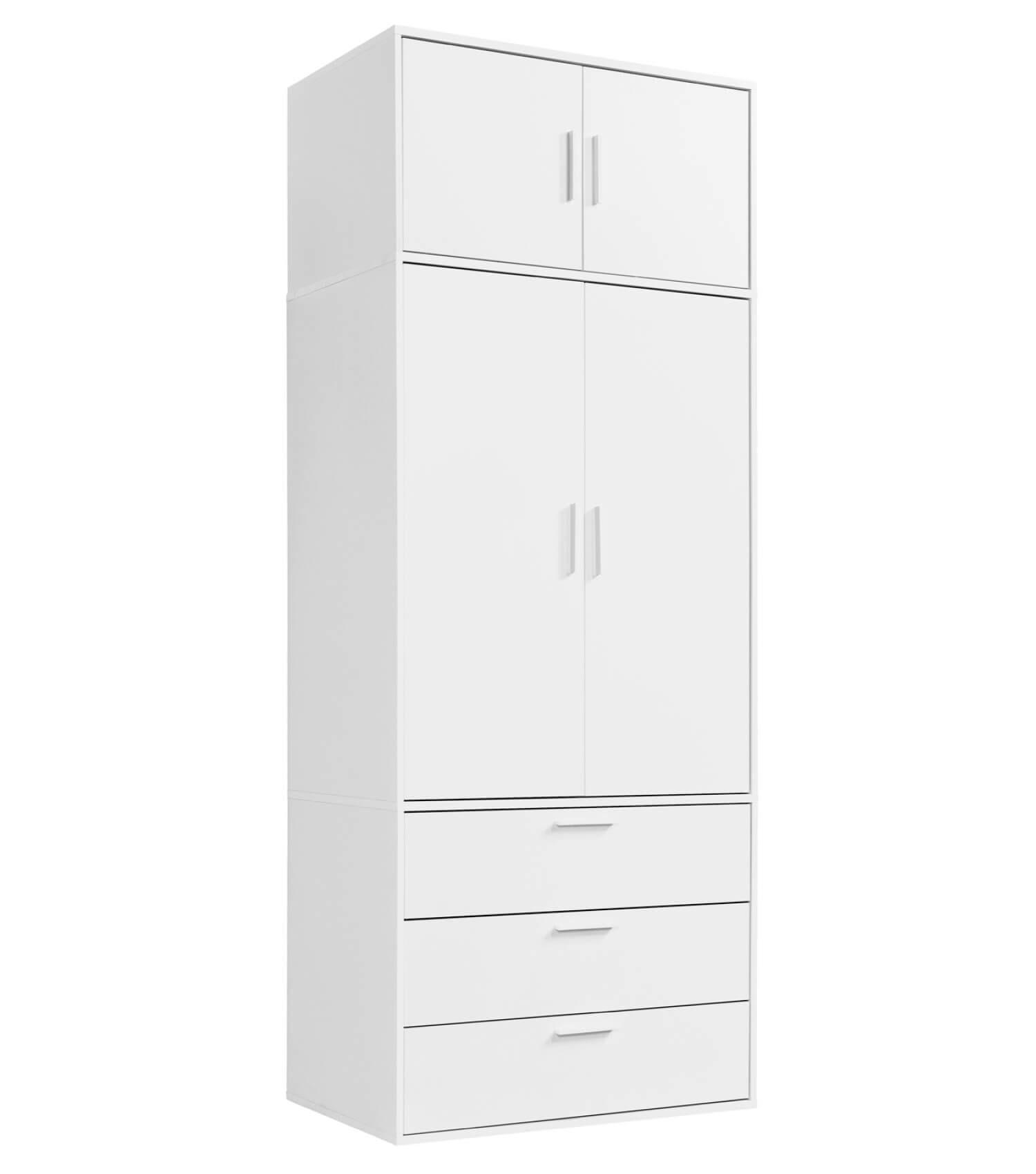 KLEIDERSCHRANK Der Grenzenlose - Weiß, Holzwerkstoff (90/234/58cm) - Mokebo