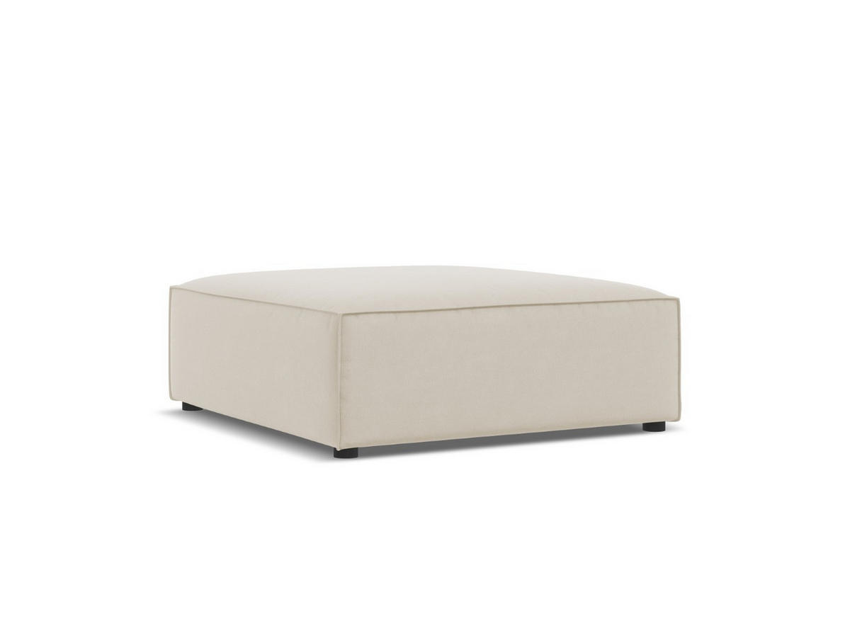 POUF Jodie aus Samt dunkelbeige - Mokka, Textil (80/40/102cm) - Micadoni