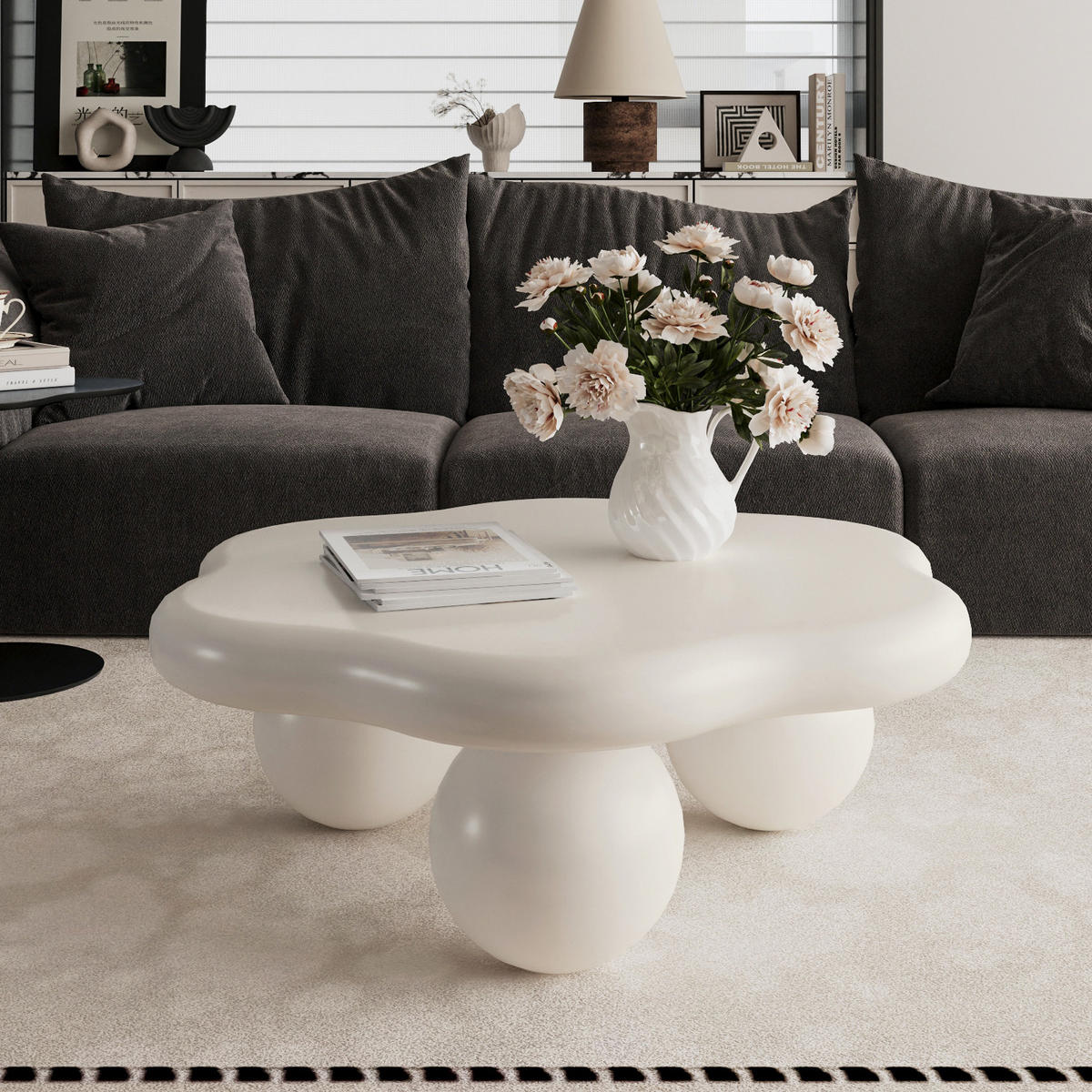 COUCHTISCH Cremeweiß 79/79/31 cm - Creme, Holzwerkstoff (79/79/31cm) - PANGIVO