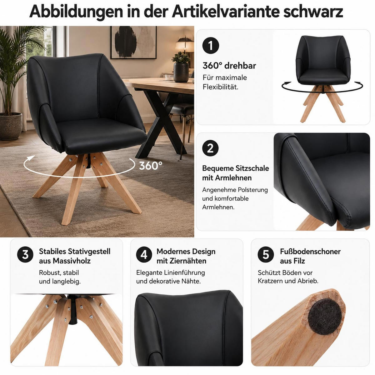 ESSZIMMERSTUHL Hellgrau 6er-Set - Hellgrau, Kunststoff (57/85/60cm) - MCW