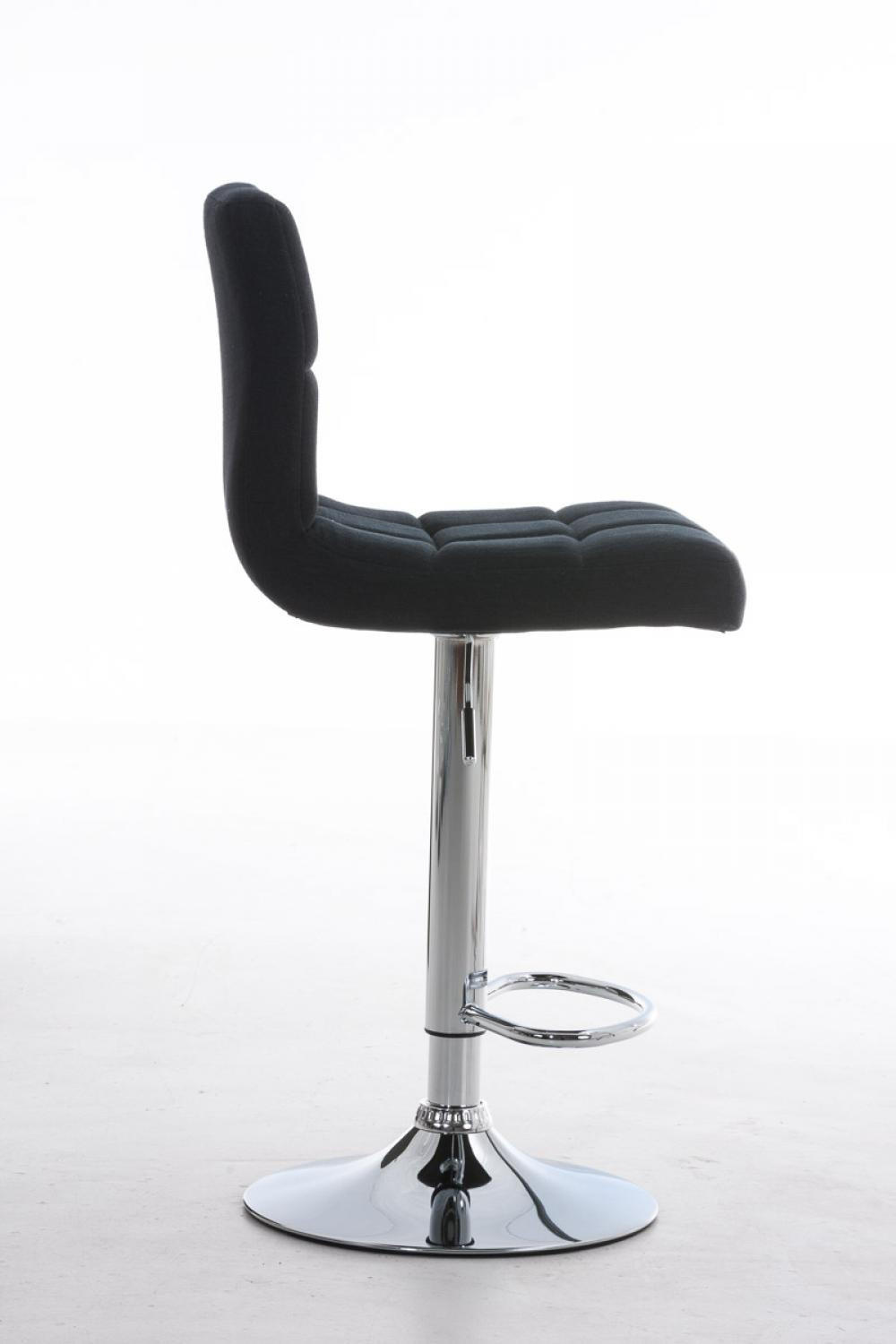 BARHOCKER Stoff schwarz - Chromfarben/Schwarz, Textil/Metall (46/94/47cm) - CLP