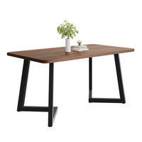 ESSTISCH 117/68/75 cm in Walnussfarben/Schwarz mit Metallgestell - Braun, Holzwerkstoff (117/68/75cm) - Flora Grace