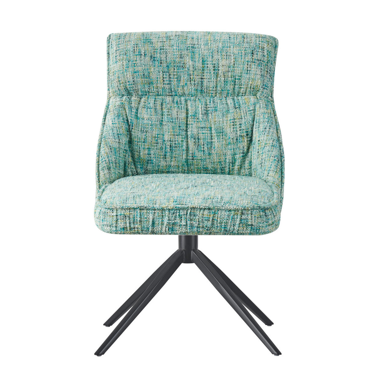 ESSZIMMERSTUHL MIRELA 2er-Set - Türkis/Schwarz, Textil/Metall (49/84/62cm) - DUBI Möbel