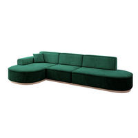ECKSOFA Ottomane Links MARI-L2-v1 - 328x171x83 cm Grün Velours - Grün, Holzwerkstoff/Textil (328/171cm) - ALTDECOR