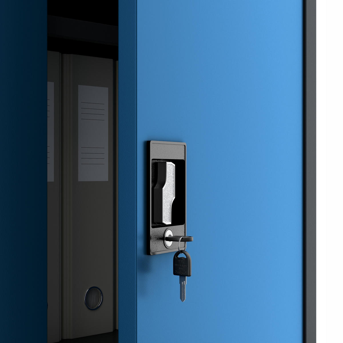 AKTENSCHRANK JAN II - Blau/Anthrazit, Metall (115/185/40cm) - Jan Nowak