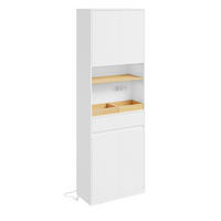 HOCHSCHRANK mit Aufbewahrungsfunktion BZR241-E-W - Weiß, Holzwerkstoff (30/180/60cm) - SoBuy