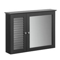 SPIEGELSCHRANK Grau - Grau, Holzwerkstoff (65/49/15cm) - SoBuy