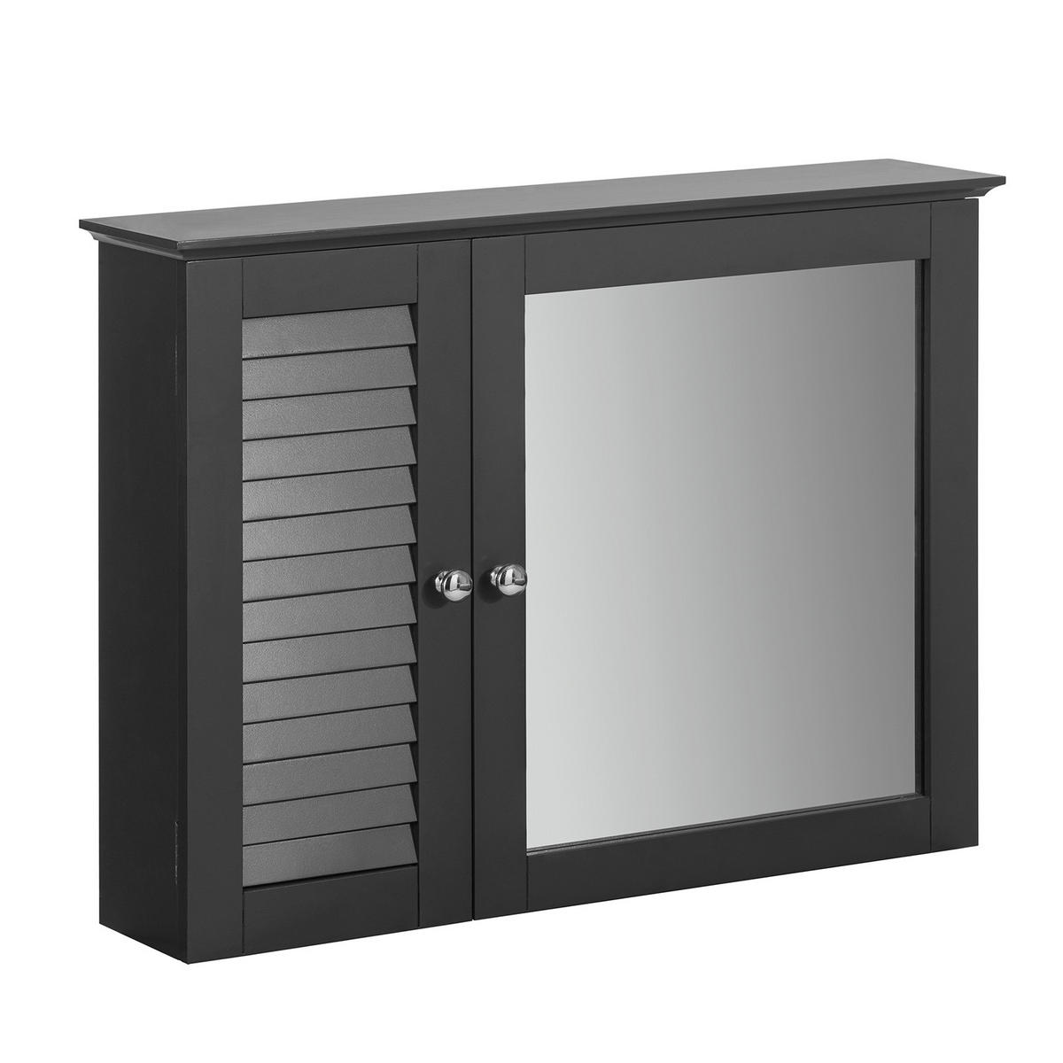 SPIEGELSCHRANK Grau - Grau, Holzwerkstoff (65/49/15cm) - SoBuy