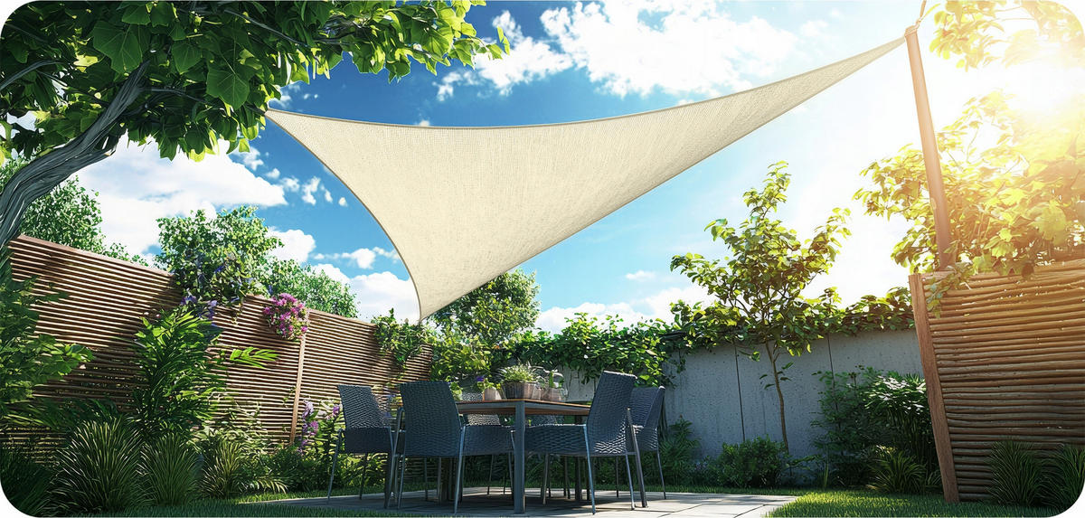 SONNENSEGEL Wasserdicht Dreieckig Beige 3x3m - Beige, Textil (300/300cm) - KRUMAD