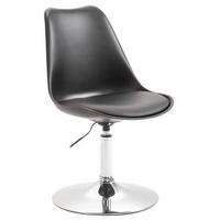 DREHSTUHL Kunststoff schwarz - Chromfarben/Schwarz, Kunststoff/Metall (48/76/57cm) - CLP