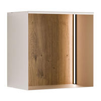 METALLREGAL QUADRO mit LED Beleuchtung - Kaschmir/Eiche Artisan, Holzwerkstoff (33/33/20cm) - Lookway