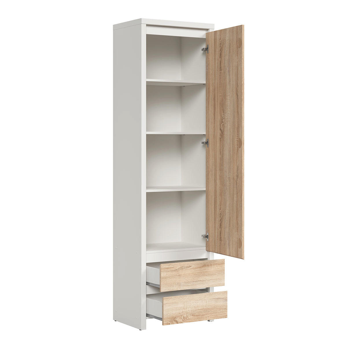 SCHRANK 1 Tür Soren Holz und Weiß - Weiß, Holzwerkstoff (56/200.5/40.5cm) - Petits-meubles