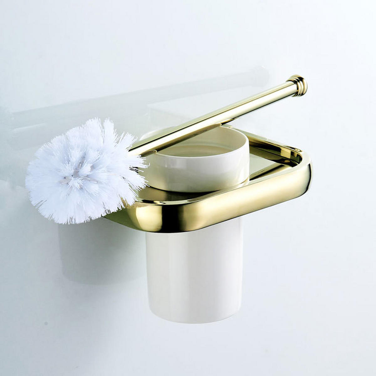TOILETTENBÜRSTENHALTER – Gold (17 x 10,5 x 36,5 cm) - Goldfarben, Metall (19.5/36/13cm)