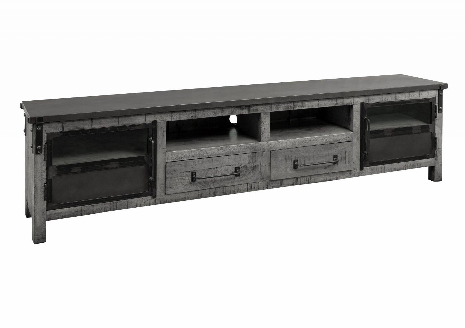 Massivmoebel24 Tv-Board Grau 220x60x40 cm