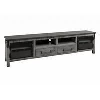 TV-BOARD Mango 220x40x60 grau lackiert HEAVY INDUSTRY #135 - Grau, Holz (220/60/40cm) - Massivmoebel24