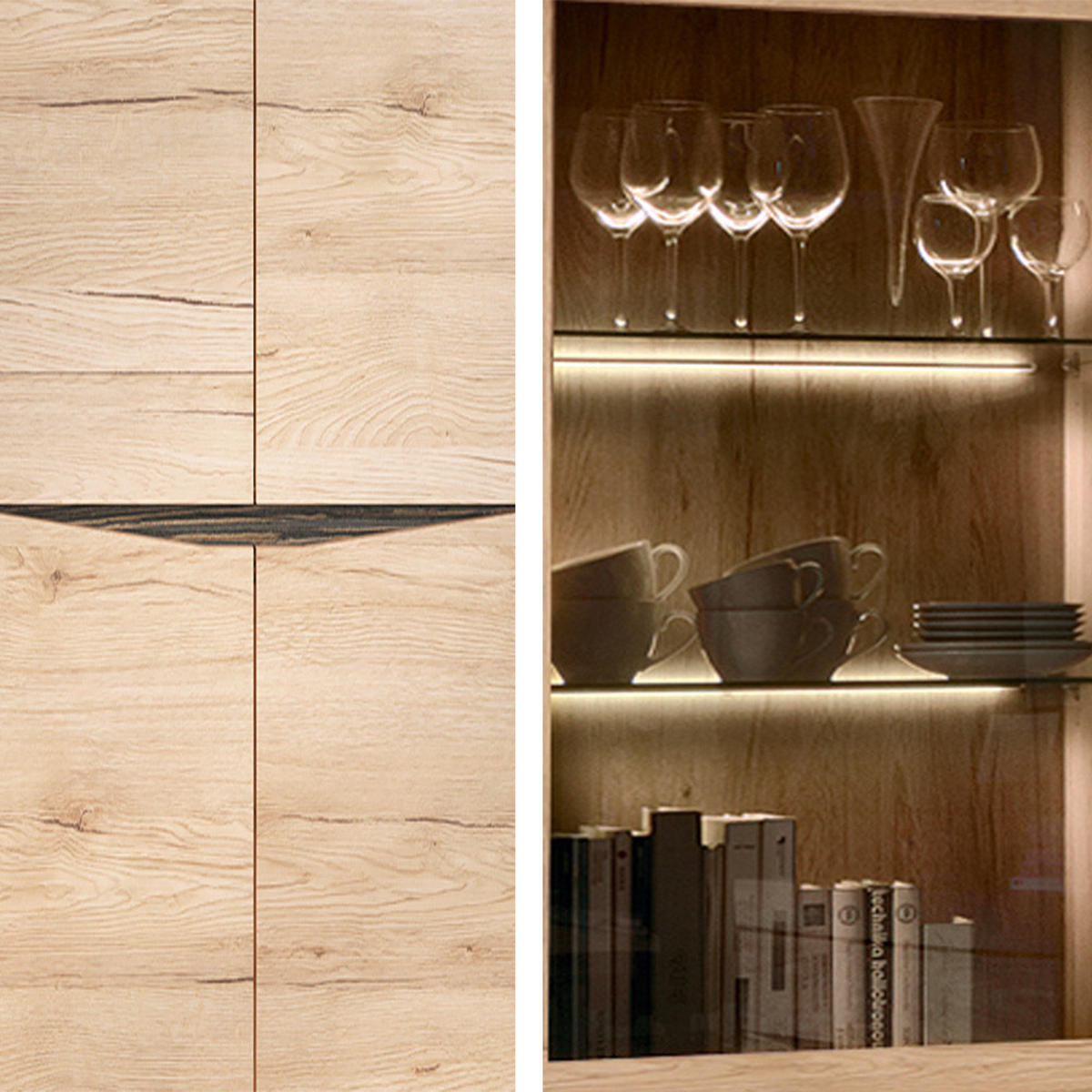 WOHNZIMMER-SET 4-TLG. Sanford-129 - Braun, Holzwerkstoff (504/197/40cm) - Lomado