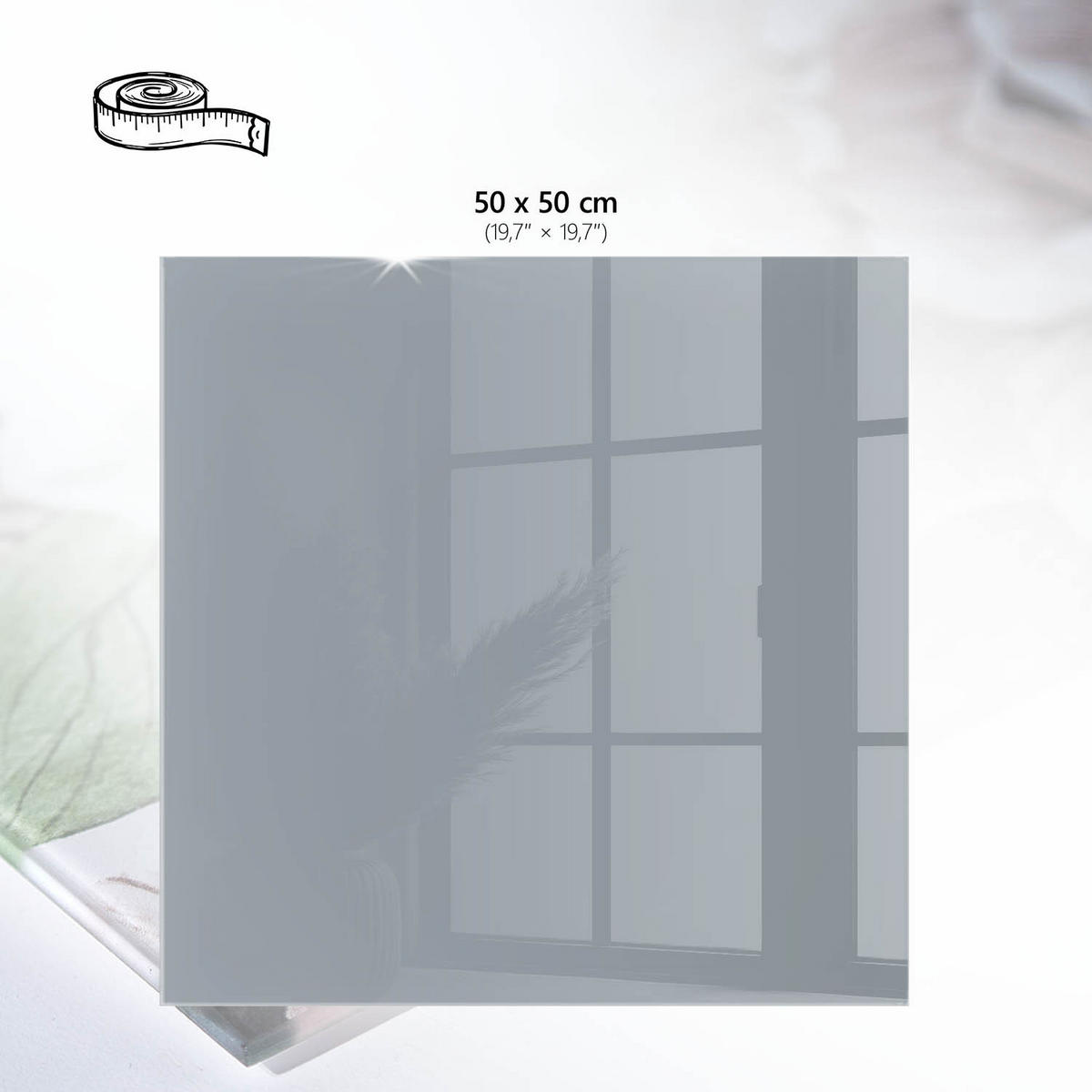 TISCHPLATTE 50x50 cm – Millennial-Grau - Braun, Glas (50/50/0.4cm) - Wallfluent
