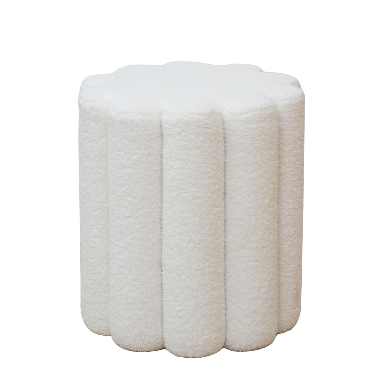 HOCKER DAHLIA Weiß - Weiß, Textil (35/40/35cm) - SVITA
