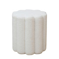 HOCKER DAHLIA Weiß - Weiß, Textil (35/40/35cm) - SVITA