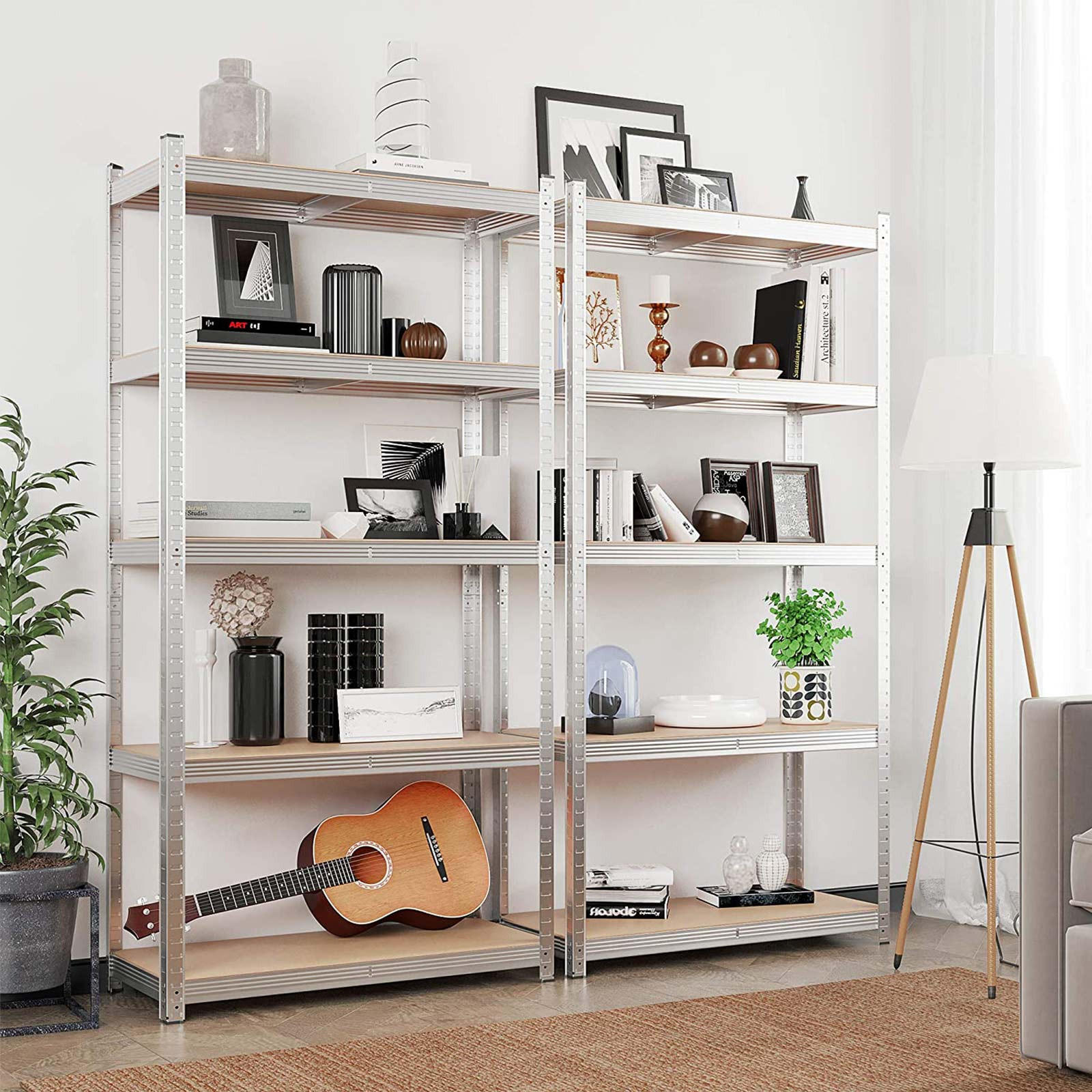 STANDREGAL 2ER-SET - Silberfarben, Metall (90/180/40cm) - Hansiro