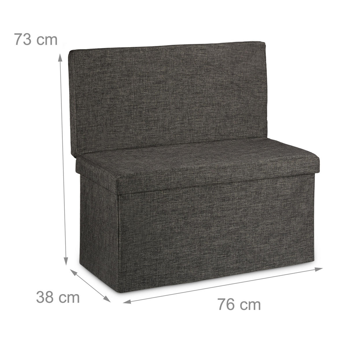 BANCĂ Maro pliabilă - maro, compozit lemnos/material textil (76/73/38cm) - Relaxdays