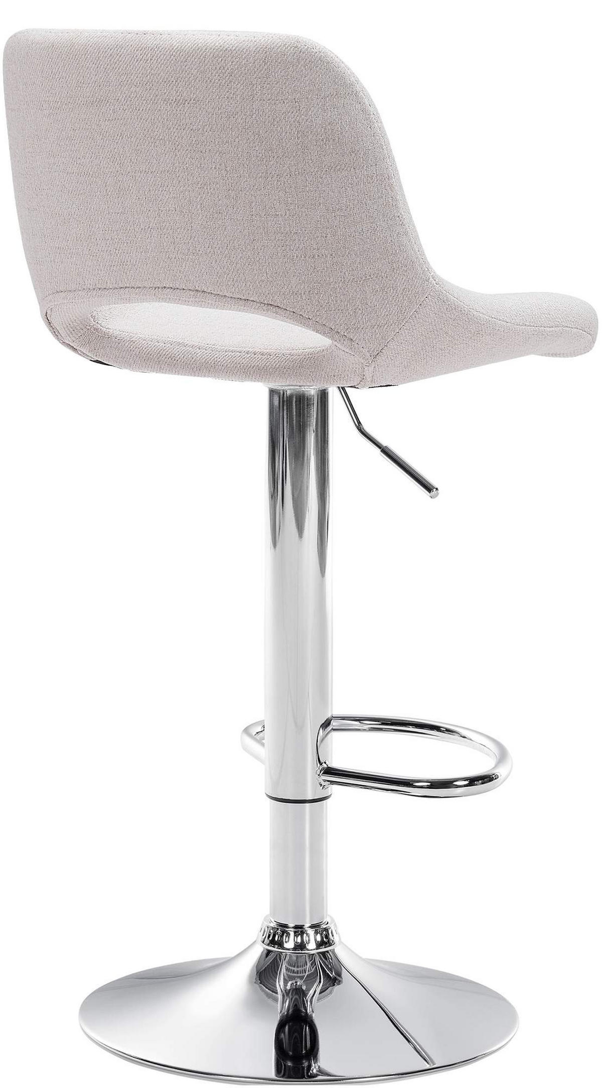 BARHOCKER 2er Set Stoff creme - Chromfarben/Creme, Textil/Metall (42/86/46cm) - CLP
