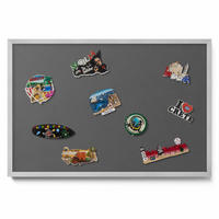 MAGNETTAFEL 60x40 cm Silberner Rahmen Dunkelgrau - Schlammfarben, Metall (60/50/0.4cm) - TULUP