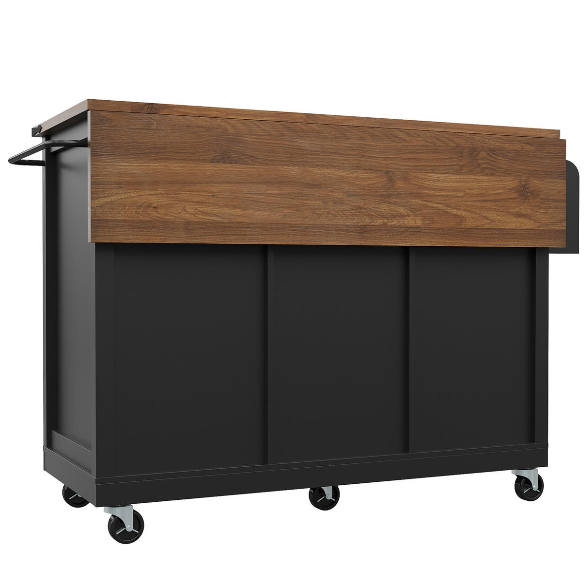 KÜCHENINSEL 140/45/94 cm aus MDF mit ausklappbarer Arbeitsplatte Schwarz - Schwarz, Holzwerkstoff (140/94/73cm) - Modenvie
