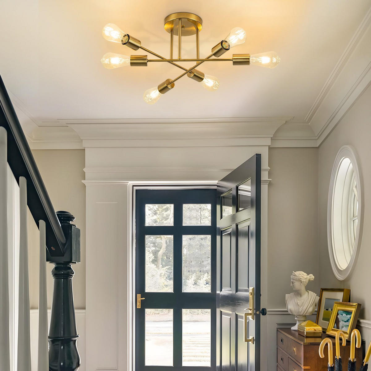 DECKENLEUCHTE Willowara 45/45/15 cm - Goldfarben, Metall (45/45/15cm) - ZMH