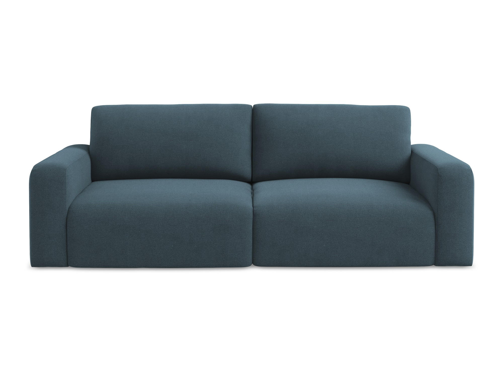 3-SITZER SOFA mit Schlaffunktion Strukturstoff Stoff Blau - Blau/Pink, Kunststoff/Textil (244/79/102cm) - Makamii