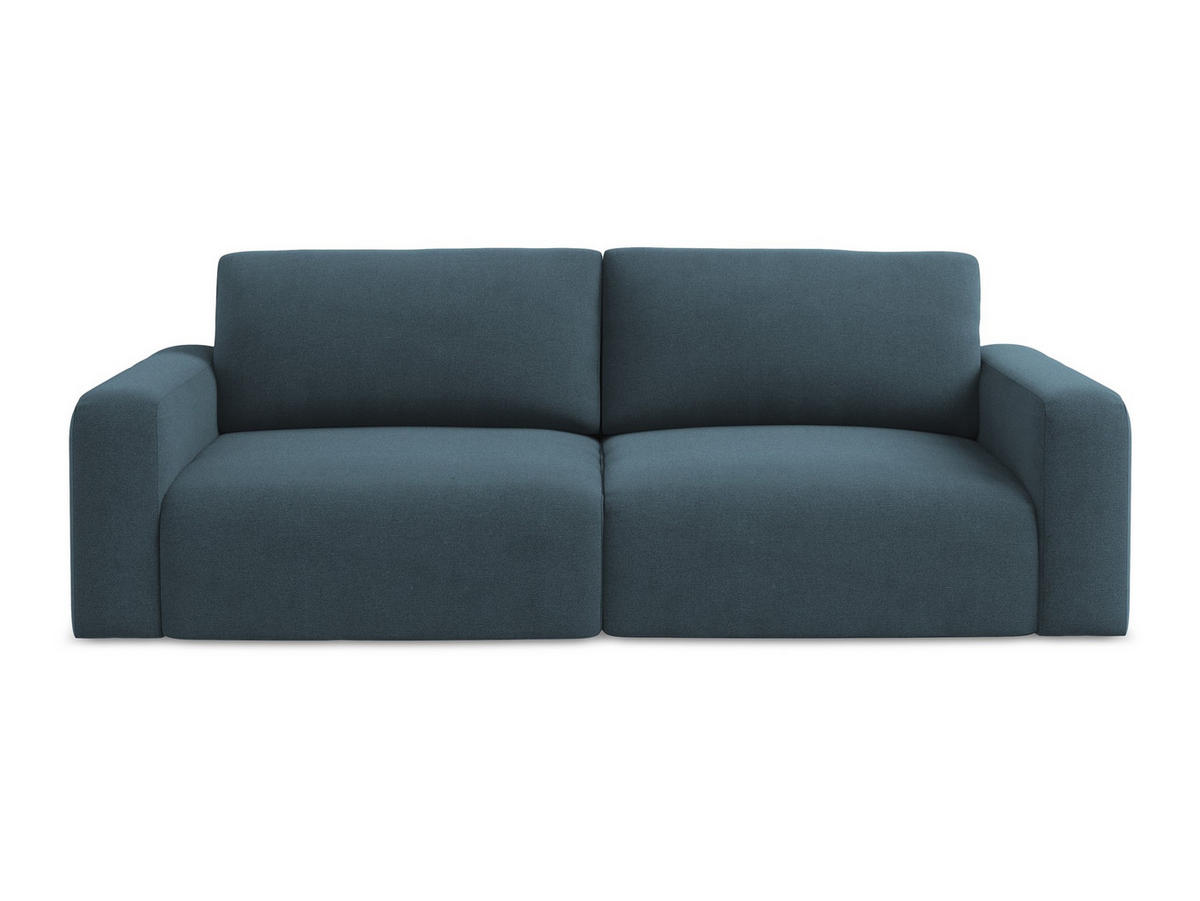 3-SITZER SOFA mit Schlaffunktion Strukturstoff Stoff Blau - Blau/Pink, Kunststoff/Textil (244/79/102cm) - Makamii