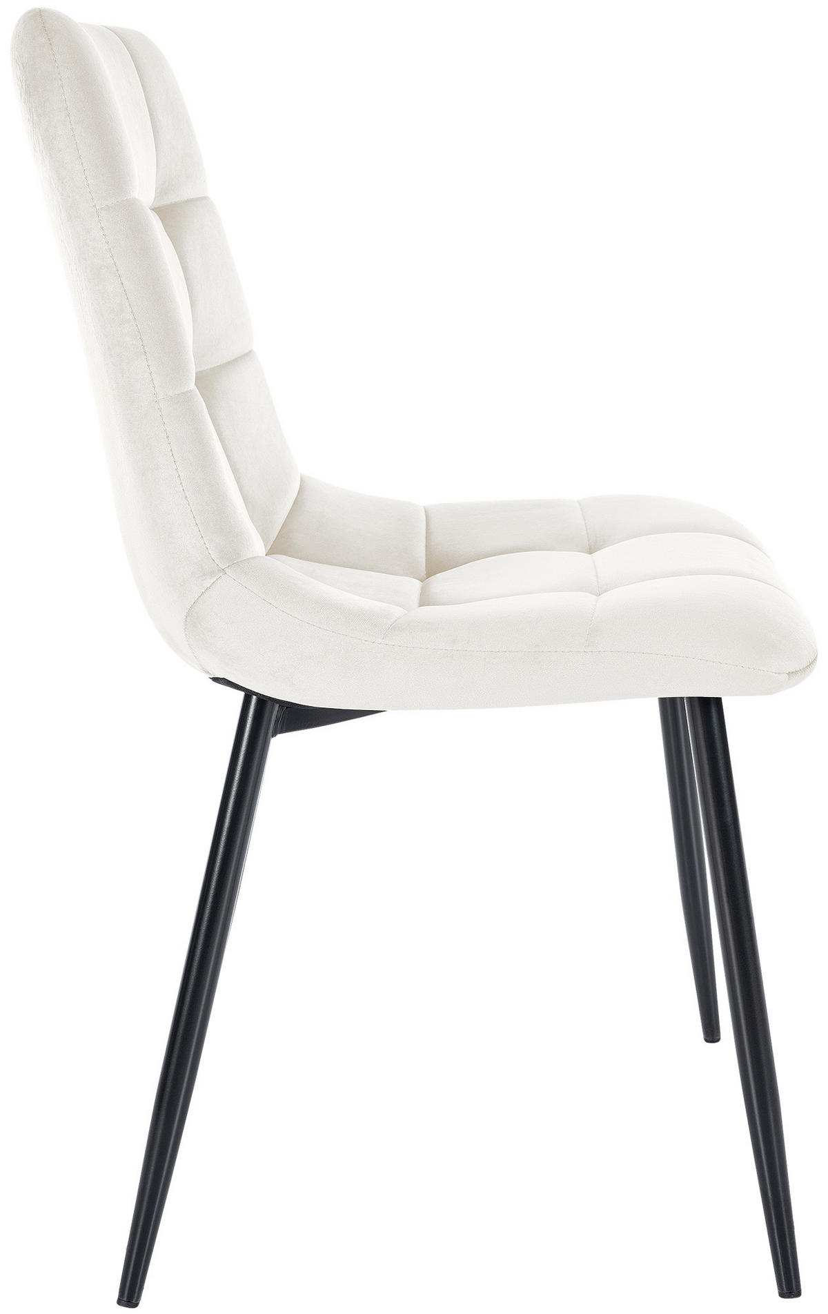 STUHL Samt Cremeweiß - Weiß, Textil/Metall (45/84/55cm) - CLP