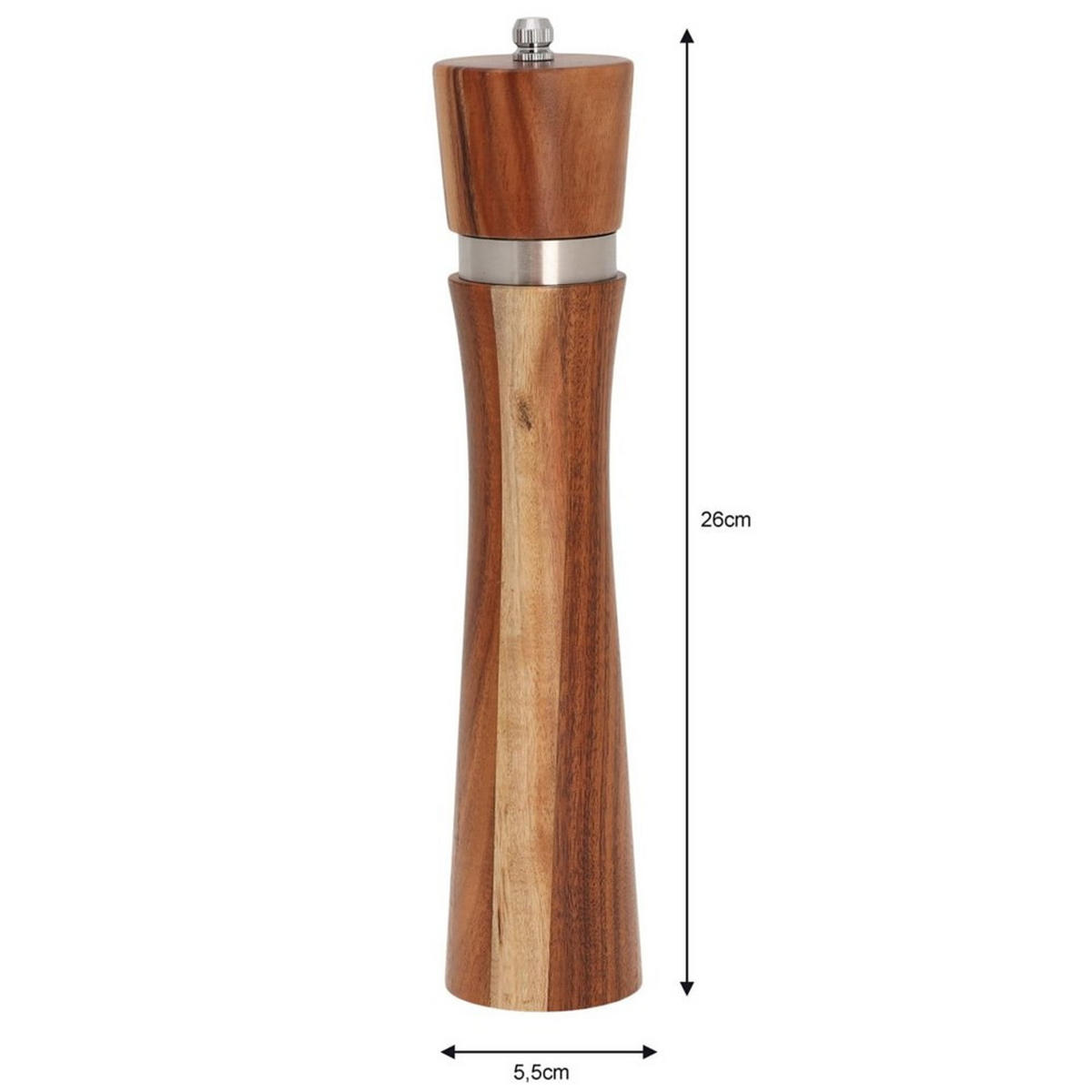 GEWÜRZMÜHLE Braun 5.5/5.5/26 cm KB7592 - Braun, Holz (5.5/26/5.5cm) - Klausberg 