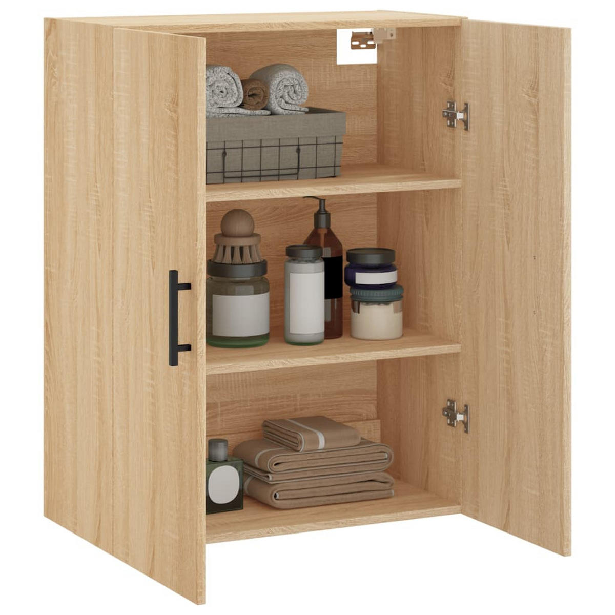 HÄNGESCHRANK mit 3 Fächern 69,5/34/90 cm aus Holzwerkstoff Sonoma-Eiche Dekor - Sonoma Eiche, Holz (69.5/90/34cm) - vidaXL