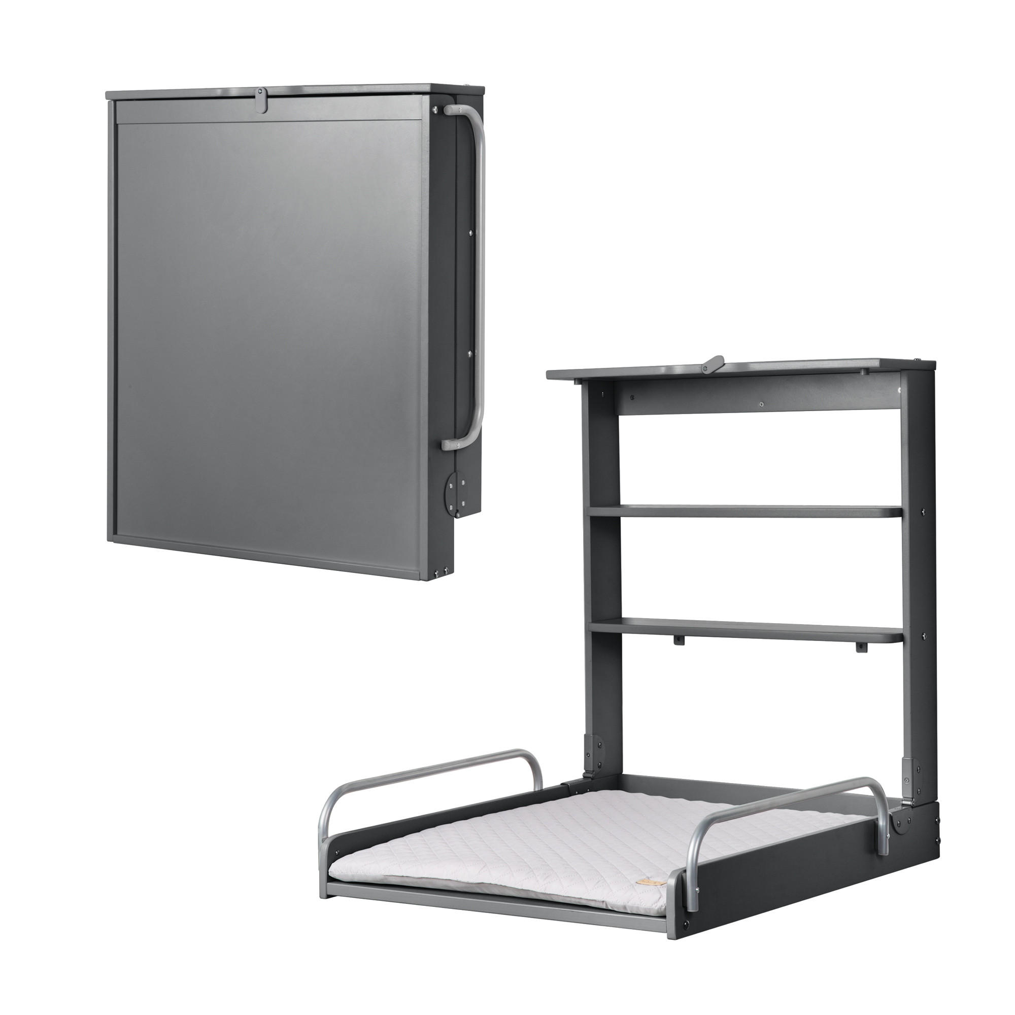 WANDWICKELREGAL roba Style grau - Anthrazit, Holzwerkstoff (66.5/78/76.5cm) - Roba