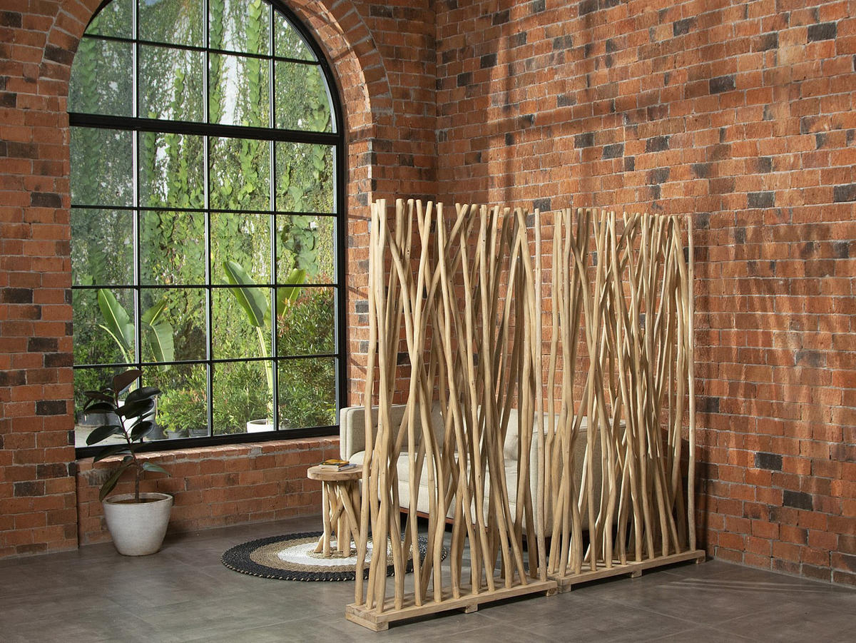 PARAVENT - 100 cm x 25 cm - Holz, Platte - Naturfarben Hell - GAYANA - Naturfarben, Holz (100/180/25cm) - Vente-Unique