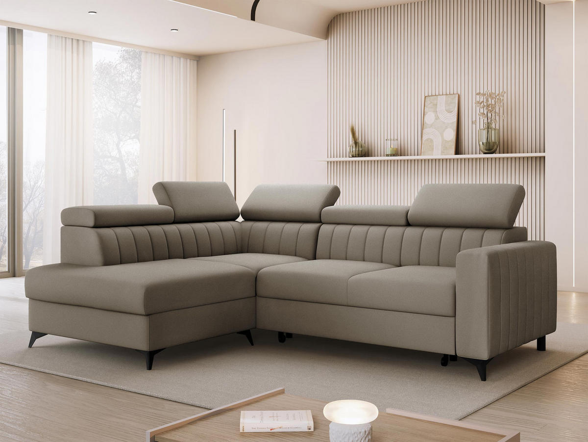 COLTAR Milano 2RRLXP, Stanga LXP+R+2R - bej, material textil/lemn (249/195cm) - MIRJAN24