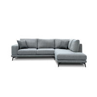 ECKSOFA MEDIOLANE 5-Sitzer, silberfarben - Silberfarben, Holzwerkstoff/Textil (282/219cm) - Courtois Laville