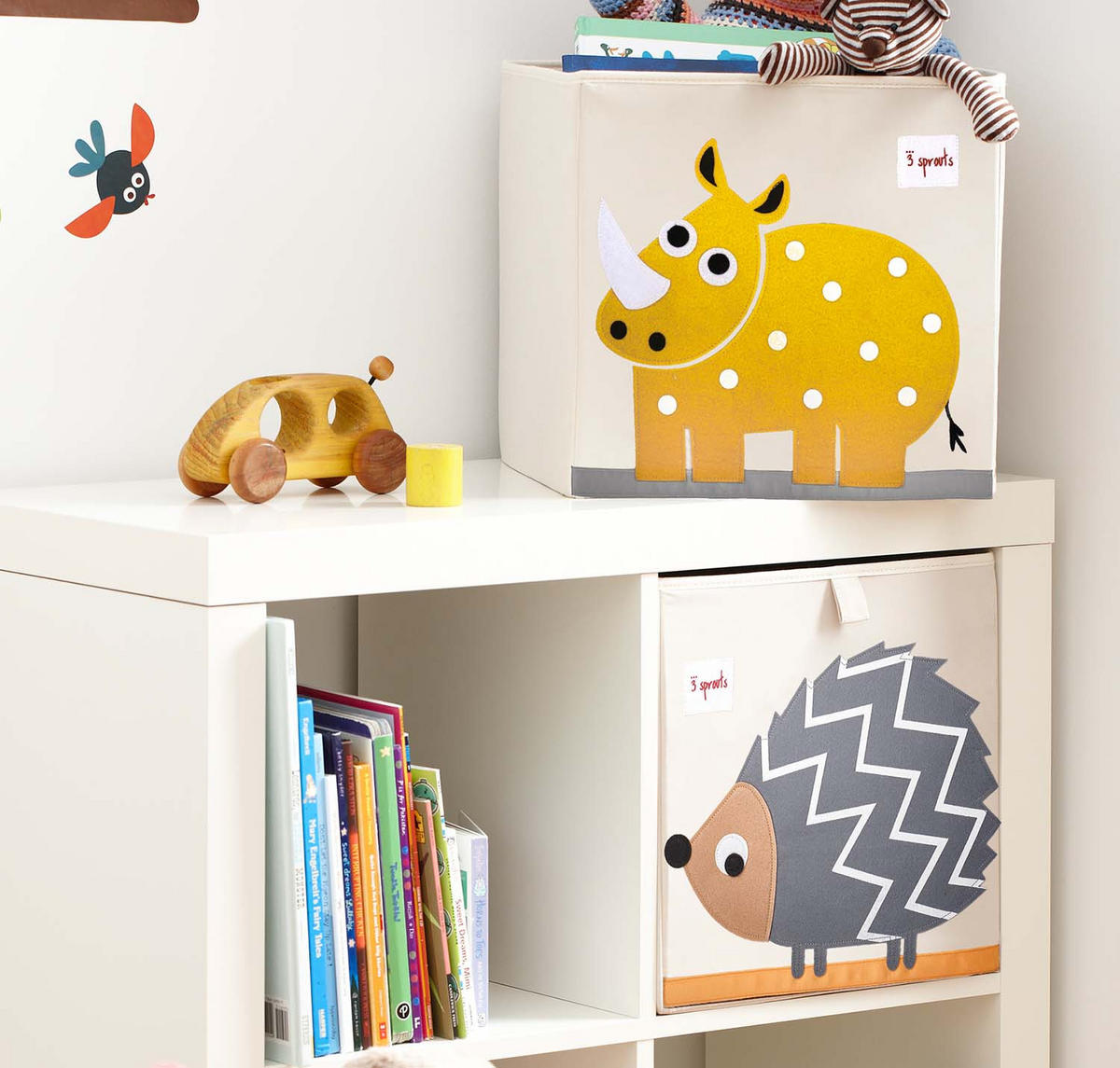 AUFBEWAHRUNGSBOX Nashorn 33x33x33cm - Naturfarben, Textil (33/33cm) - 3Sprouts