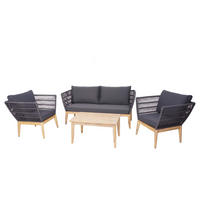 GARTENGARNITUR Schwarz, Braun, Anthrazit - Anthrazit/Schwarz, Holz - MCW