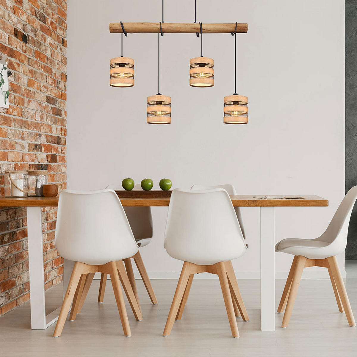 HÄNGELEUCHTE Soeni Holz Braun - Braun, Holz (85/15/120cm) - Globo Lighting