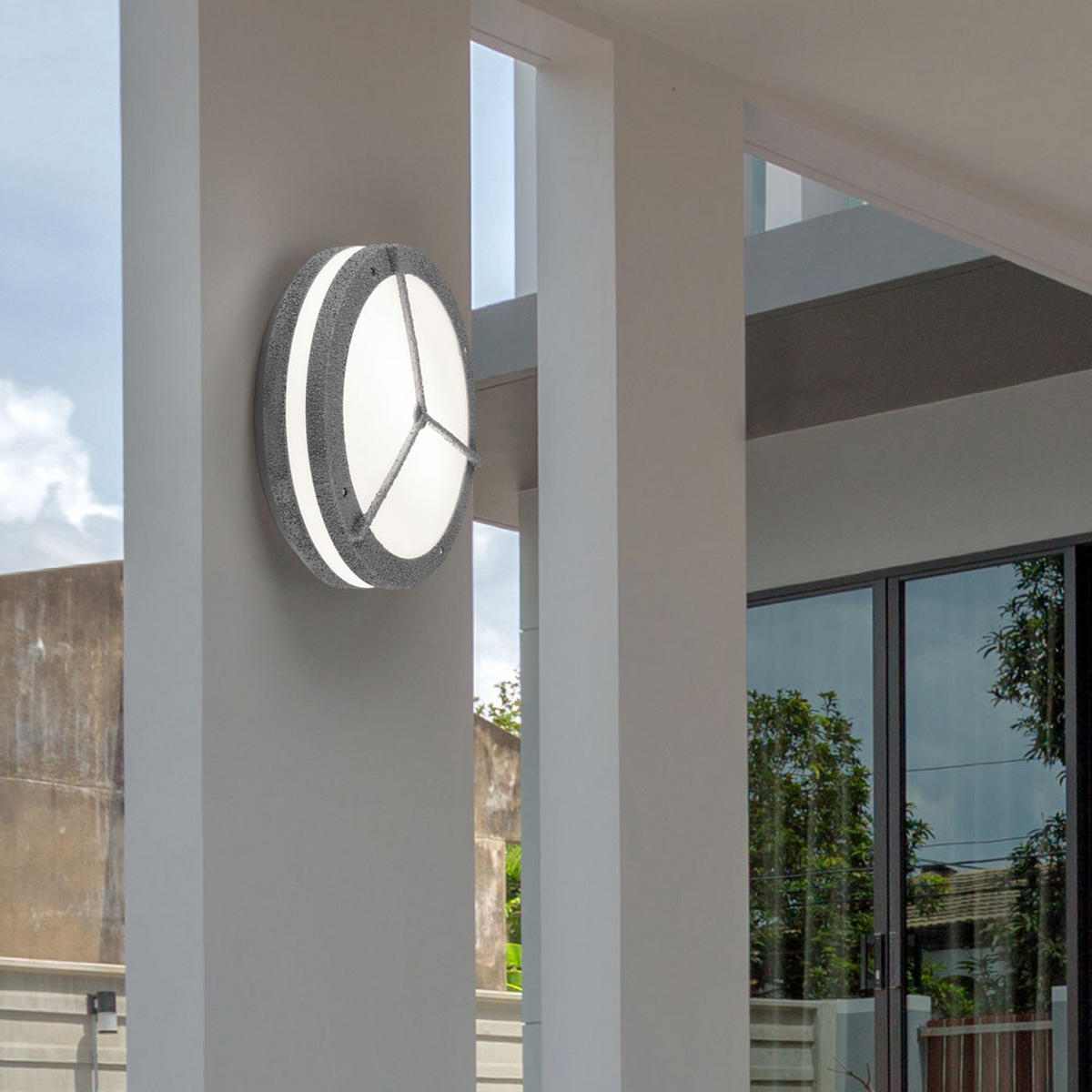 LED AUSSENDECKENLEUCHTE MURRAY Betonoptik Grau - Grau, Kunststoff (30/9/30cm)