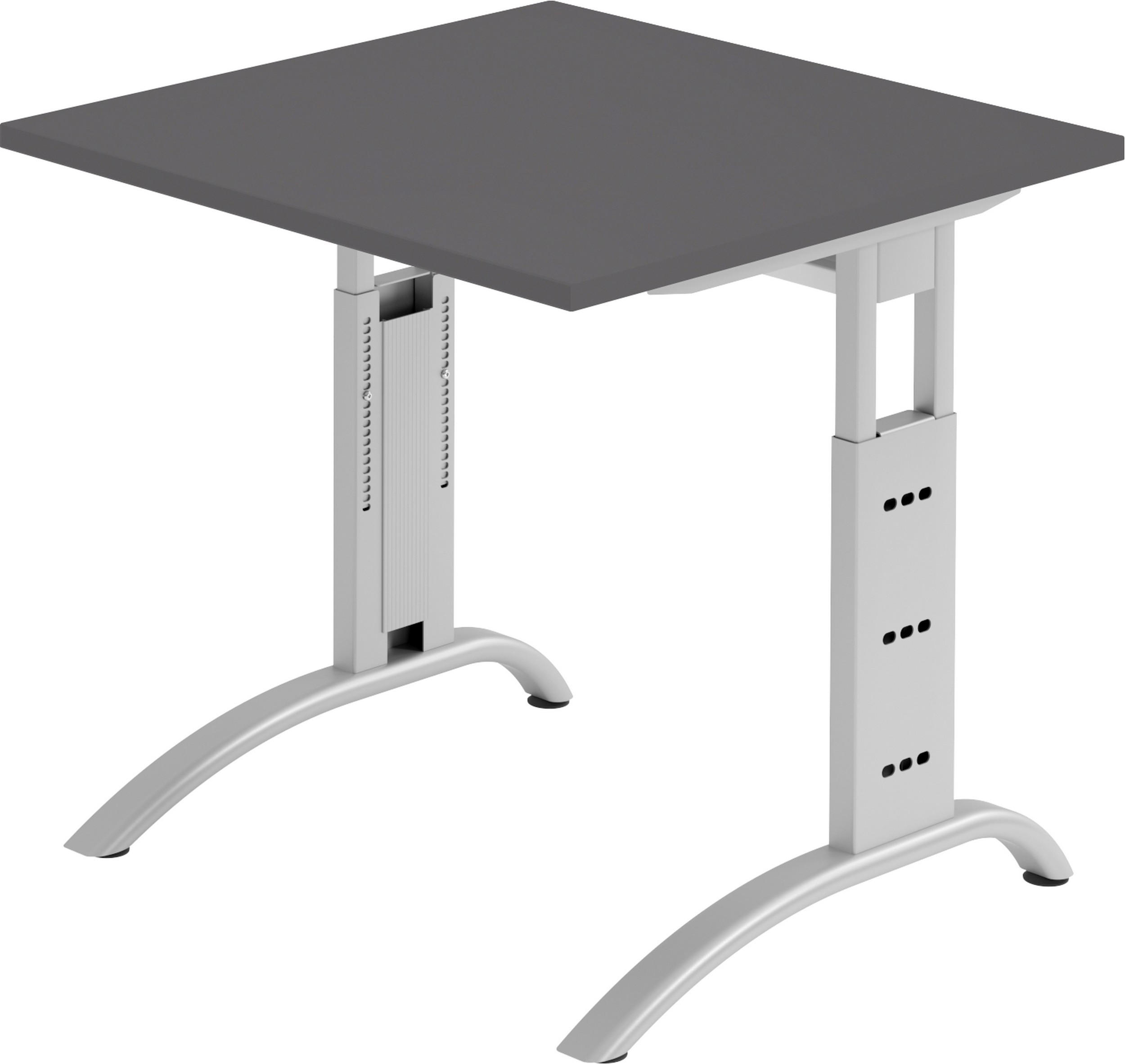 SCHREIBTISCH Serie-F 80/80/74 cm in Graphitfarben - Graphitfarben, Holzwerkstoff (80/80/74cm) - bümö