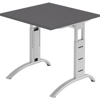 SCHREIBTISCH Serie-F 80/80/74 cm in Graphitfarben - Graphitfarben, Holzwerkstoff (80/80/74cm) - bümö