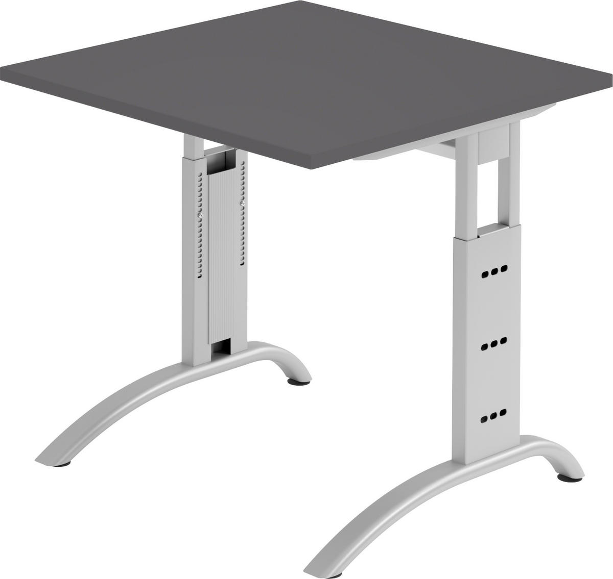 SCHREIBTISCH Serie-F 80/80/74 cm in Graphitfarben - Graphitfarben, Holzwerkstoff (80/80/74cm) - bümö