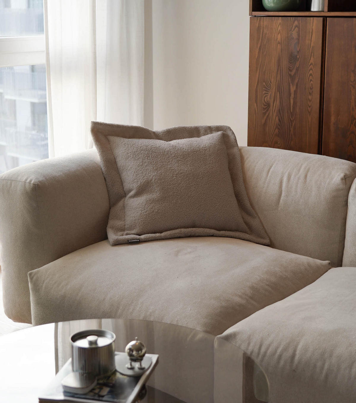 SOFAKISSEN Laze - Braun, Textil (70/8cm) - Mokebo