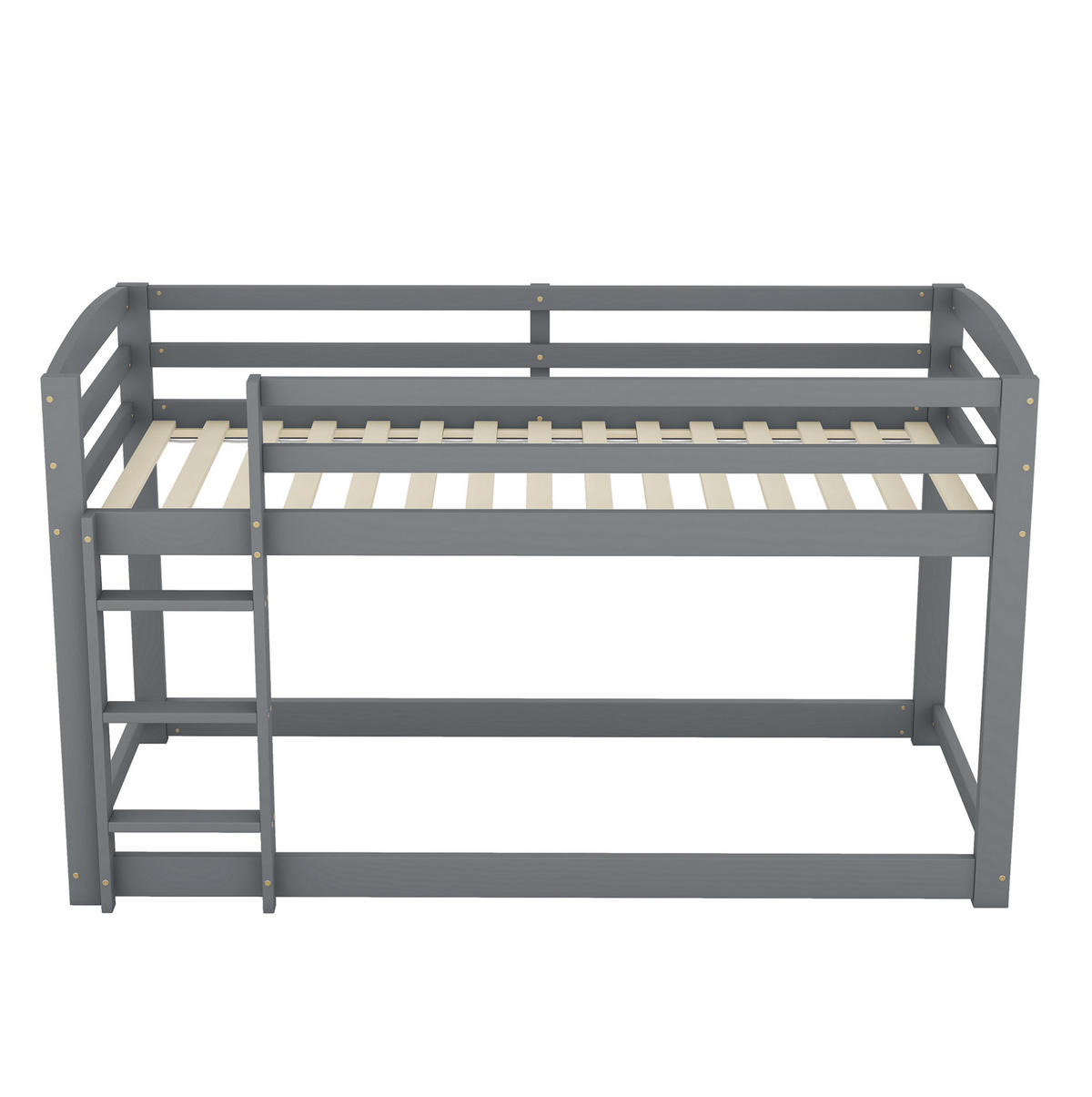 ETAGENBETT 90/200 cm aus Kiefer mit bodennahem Unterbett Natur - Grau, Holz (90/200cm) - Modenvie