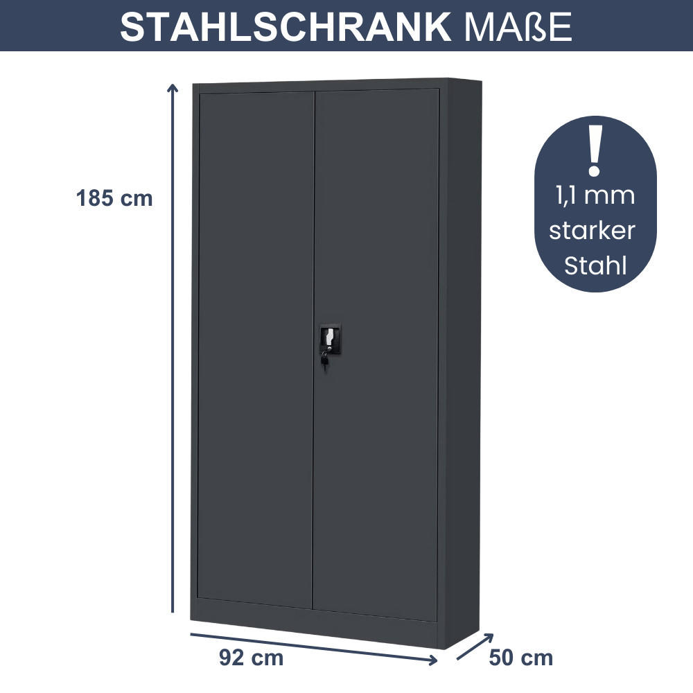 Thumbnail - Deluke Werkzeugschrank, Anthrazit, Metall, Rechteckig, 92x185x50 cm, Waschküche, Mehrzweckschränke