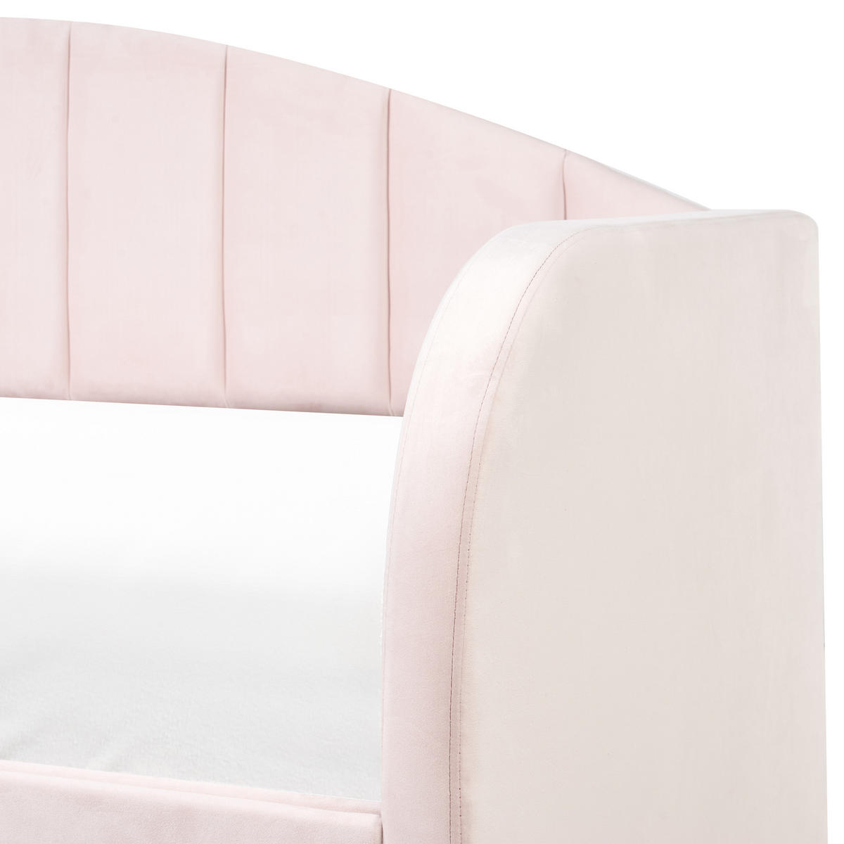 TAGESBETT 90/200 cm Pastellrosa Eyburie - Pink, Textil (90/200cm) - Beliani